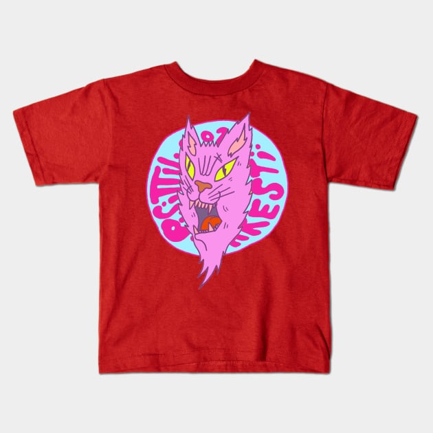 Stray Cat Logo face Pisittu Aresti - by Miskel Design Kids T-Shirt by miskel